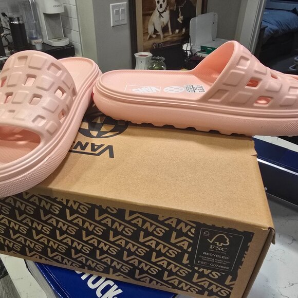 Vans Slide On VR3 Cush Sandals Light Pink Women's Size 10 Slip On NEW - Picture 3 of 9